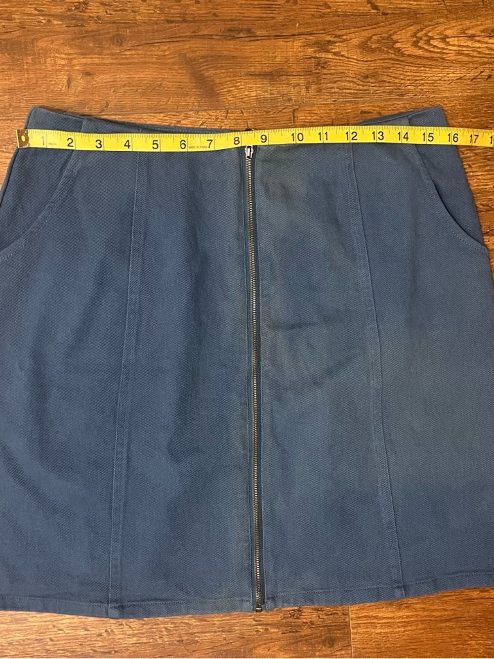 Blue  Zip-Front Women's Skirt